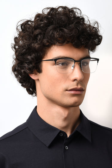 Designer Men Hugo Boss Eyeglasses: 1244 - Matte Black- SpecSMART Eye Clinic (Diagonal Face View)